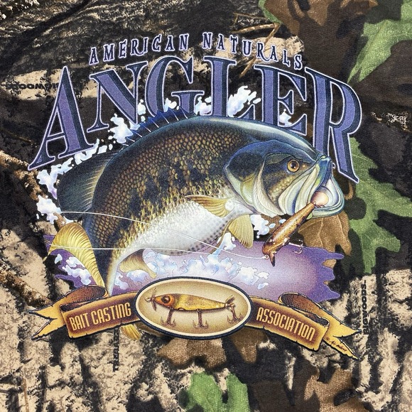 Vintage Camo Hoodie‎ Mens Size XL Bigwoods Trebark Full Zip Angler Bait Casting - Picture 3 of 15